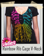Girls Rainbow Rib Cage V-Neck Shirt