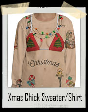 Sexy Tattoo Christmas Chick Sweater / T-Shirt