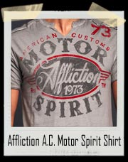 Affliction Oil Change Motor Spirit Slit Neck T Shirt
