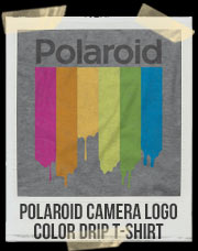 Polaroid Camera Logo Color Drip T-Shirt