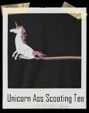 Unicorn Ass Scooting Rainbow Stain T-Shirt
