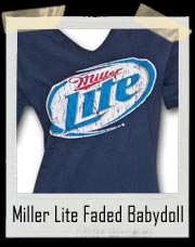 Miller Lite Faded Logo Babydoll T Shirt