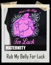 'Rub My Belly For Luck' Fitted Maternity Tee 