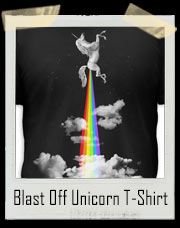 Blast Off Unicorn Rainbow Rocket T-Shirt