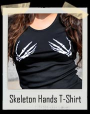 Skeleton Hands Holding Chest Halloween T-Shirt